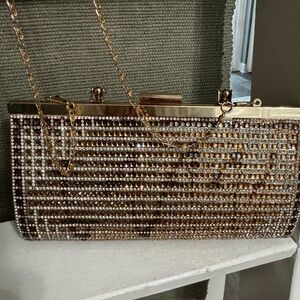 Gold Metallic Evening Clutch Handbag